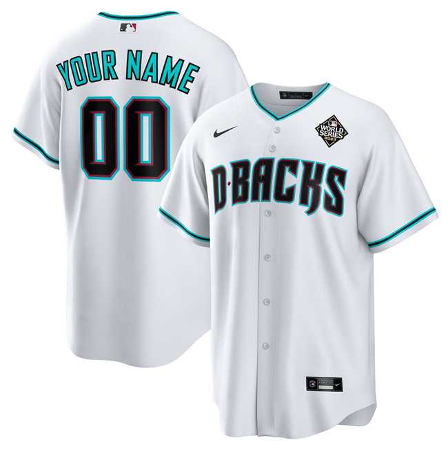 Men%27s Arizona Diamondbacks Active Player Custom White 2023 World Series Cool Base Stitched Baseball Jersey